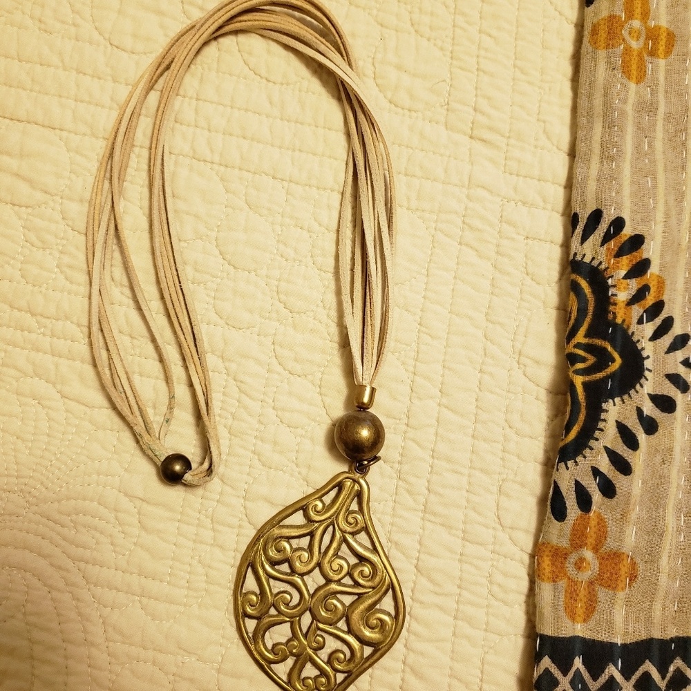 Gold leaf necklace